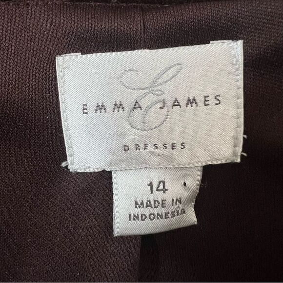 Y2K Emma James Burnout Velvet Textured Ruffled Brown Zip Whimsigoth Blazer SZ 14 - Picture 5 of 13